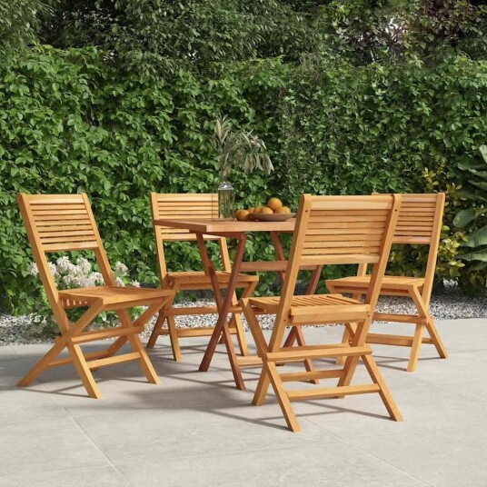 vidaXL Klappstoler 4 stk 47x62x90 cm heltre teak