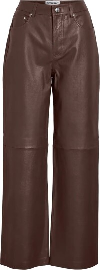 ROUGE EDIT Roucamely Hw S/F Leather Trouser   Brown   38