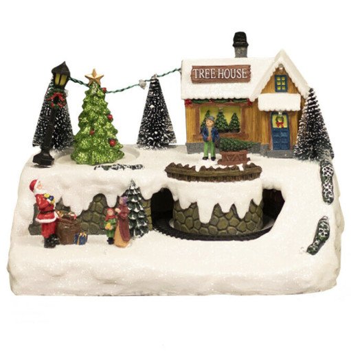 Nordic Winter Treehouse julelandsby m/lys & musik Nordic Winter Treehouse julelandsby m/lys & musik