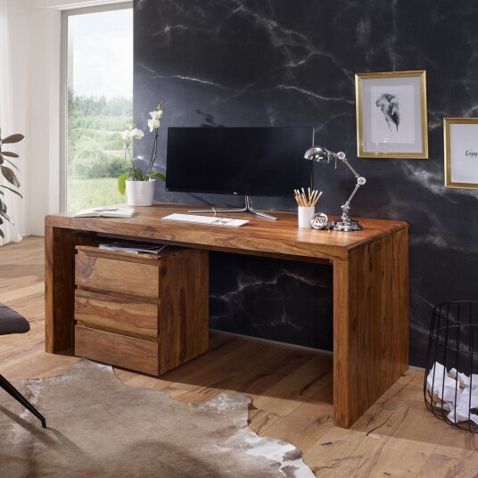 Skrivebord Randig 160 cm   Brun