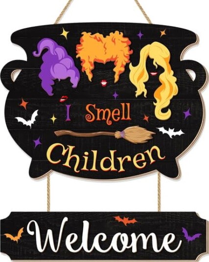 Halloween Hocus Pocus Treskiltsett med Tekst 2 stk