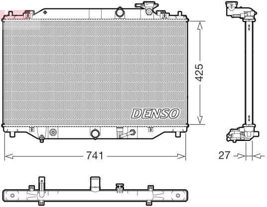 Radiator, motorkjøling DENSO DRM44051