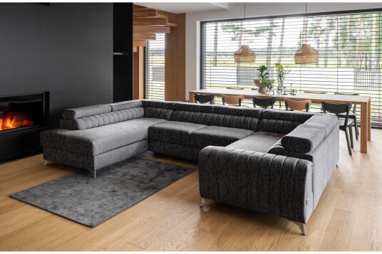 Kotori Hjørnesovesofa m. Sjeselong   Grå