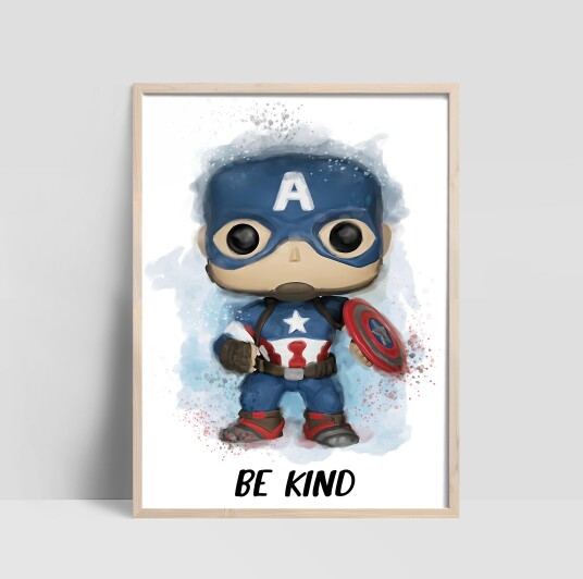 Plakat Captain America / BE KIND