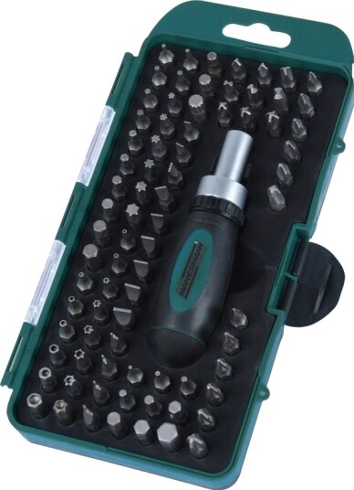 Br?Der Mannesmann Skralleskrutrekker & Bitssett Bestående Av: 1 X Skralleskrutrekker, 78 X Bits, - 1 Stk (29894)