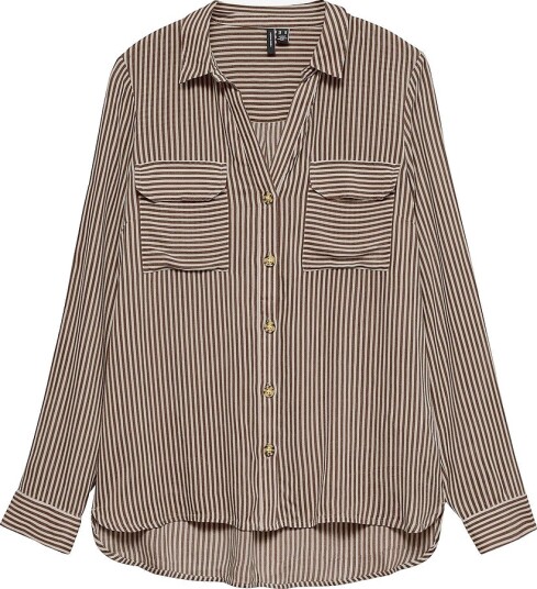 Vero Moda Curve Skjorte vmBumpy L/S Shirt Brun