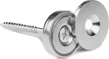 Supermagneter Metallskive Ø 27 mm med Forsenket Skruehull