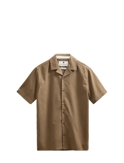 Anerkjendt Akleo Cot/Linen/Vis S/S Shirt Brown XL Anerkjendt Akleo Cot/Linen/Vis S/S Shirt Brown XL