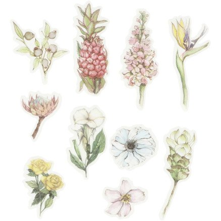 Diverse Washi stickers blomster str 25-60 mm 30 stk 1 pk