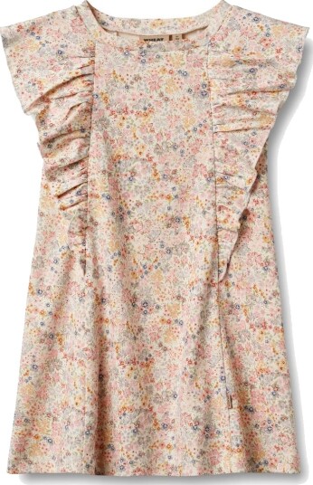 Wheat Bright Flowers Jersey Kjole Ruffle Shirley 2 år/92 Wheat Bright Flowers Jersey Kjole Ruffle Shirley 2 år/92