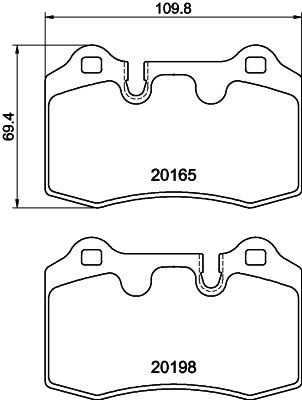 HELLA 8DB 355 015 881 Bremseklosser