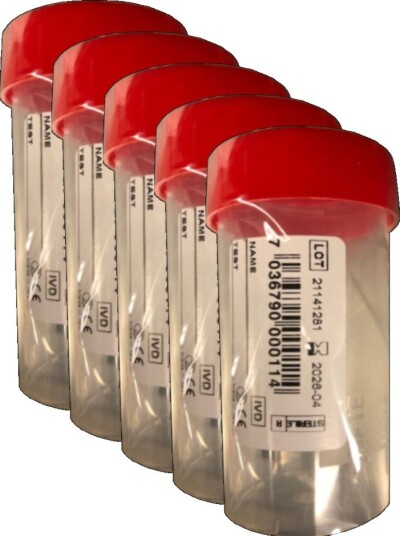 Jahpron Urinprøveglass 5 x 60 ml 1 stk.