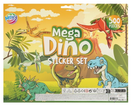 Grafix Mega Sticker Set Dinosaur 500pcs.