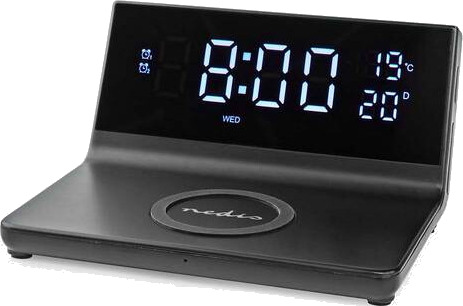 Nedis Vekkerklokke med trådløs lading 15W Nedis Vekkerklokke med trådløs lading 15W