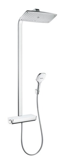 Hansgrohe Raindance E Showerpipe 360 1jet - Takdusjsett med termostat-Hvit-Krom