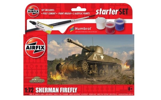 Airfix 1/72 Sherman Firefly Modelltank Nybegynnersett