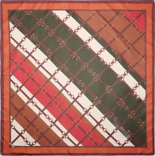 Mango Geometric Printed Foulard Orange ONE SIZE