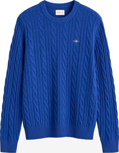 Gant Lambswool Cable C Neck CRISP BLUE XXL Gant Lambswool Cable C Neck CRISP BLUE XXL