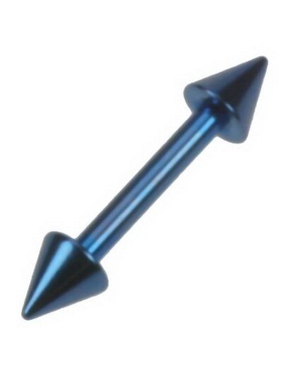 Utgått Rett Blå Øyenbrynspiercing med Spike Kuler 12 x 8 mm