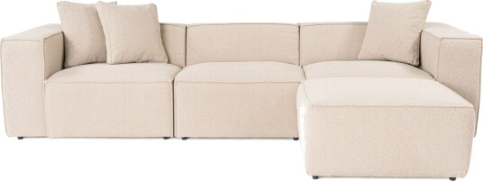 Kaolins Sofa med Sjeselong 3 seter Fersken