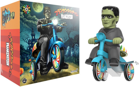 Universal Monsters Super Cycles Frankenstein Black with Blue Trike