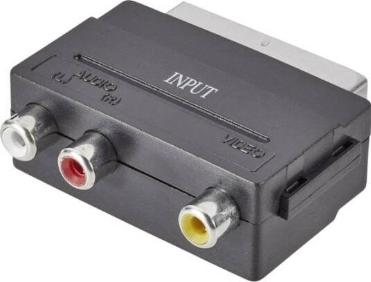 Speaka Professional Cinch/Scart-Adapter [3X Cinch-Kontakt 1X Scart-Plugg] Svart Sp-7869904