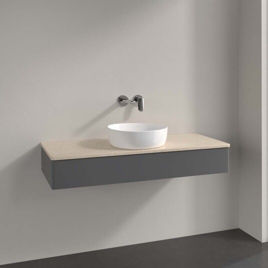 Villeroy & Boch Antao Servantskap med 1 skuff 120x50x19 cm m/lys Antrasitt/Crème