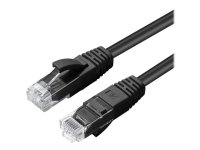 MicroConnect - Koblingskabel - RJ-45 (hann) til RJ-45 (hann) - 20 m - 5 mm - UTP - CAT 6a - halogenfri, innendørs, formstøpt, rund, uten hindringer - svart