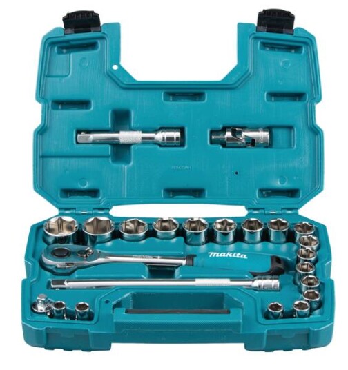 Makita Skrallesett 10-32mm 1/2" Sett Med 23 Deler Makita Skrallesett 10-32mm 1/2" Sett Med 23 Deler