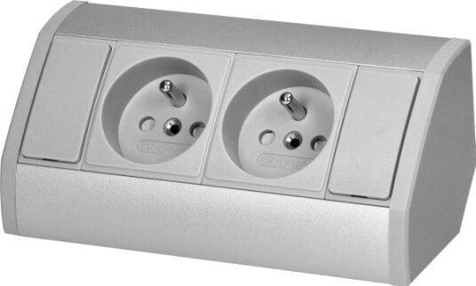 Orno Lyslist/Innfelt Stikkontaktlist 2X2p+Z Grå/Sølv Orno Lyslist/Innfelt Stikkontaktlist 2X2p+Z Grå/Sølv