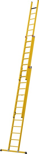 W.steps WFG-T8 Forlengelsesstige glassfiber, 3-delt 13+13+13 trinn, Stiger & stillaser