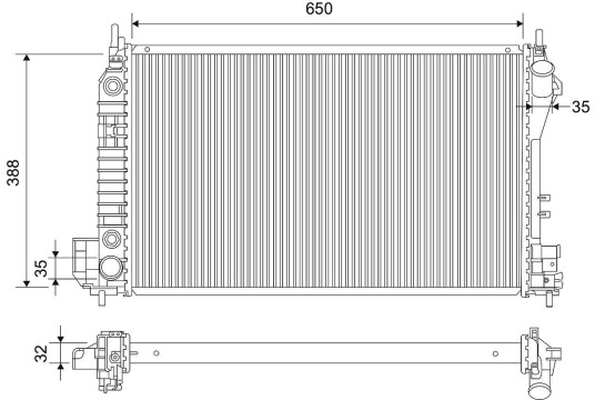 Radiator, motorkjøling VALEO 701854