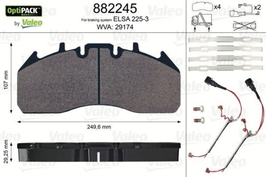 Bremseklosser VALEO 882245