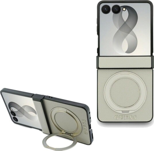 Guess MagSafe Ringstativ Etui til Samsung Galaxy Z Flip 8 – Beige Guess MagSafe Ringstativ Etui til Samsung Galaxy Z Flip 8 – Beige
