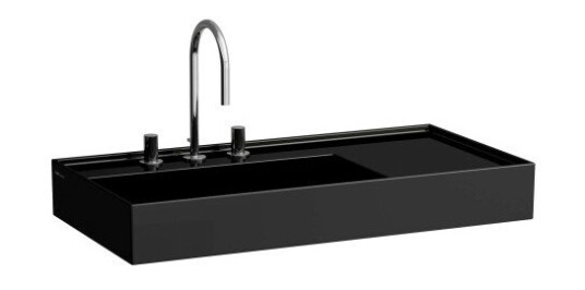 Kartell Laufen servant, 90x46 cm, venstre, sort