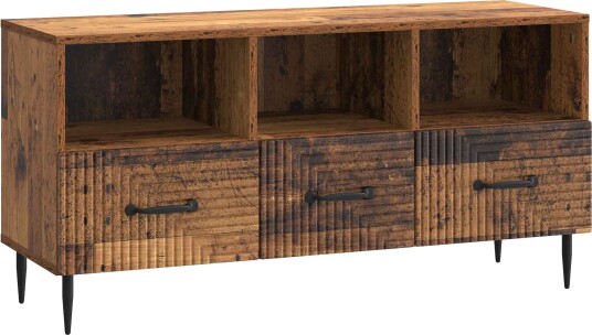 TV skap med skuff Gammelt tre 102 x 34,5 x 50 cm Konstruert tre TV skap med skuff Gammelt tre 102 x 34,5 x 50 cm Konstruert tre