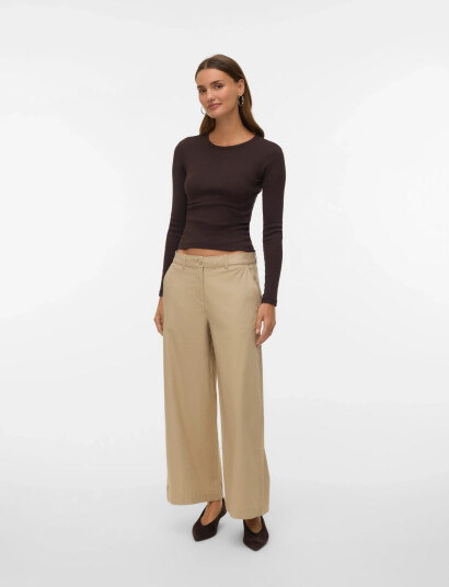 Vero Moda Awvana Mw Wide Ankle Pant Noos Beige XS Vero Moda Awvana Mw Wide Ankle Pant Noos Beige XS
