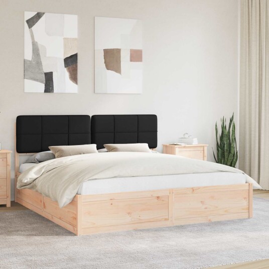 Sengeramme med Polstret Hodegjerde Svart 180 x 200 cm Sengeramme med Polstret Hodegjerde Svart 180 x 200 cm