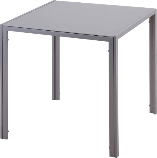 Firkantet spisebord for 4 med bordplate i glass