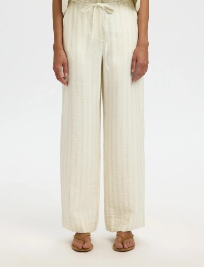 Selected Slfmarie Johanne Hw Pant B Cream 36