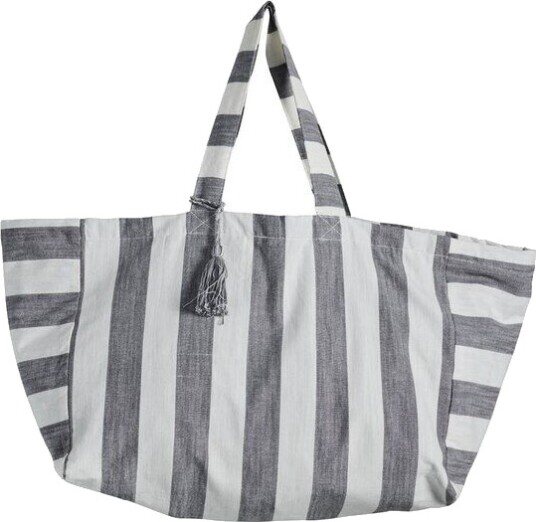 Lene Bjerre Felima handlenett 50x25 cm hvit/mørk grå