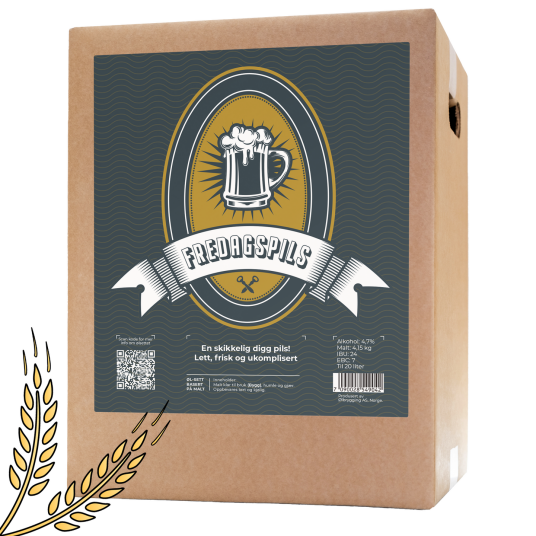 Ølbrygging As Fredagspils allgrain ølsett Lett frisk og ukomplisert pilsner