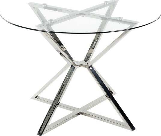 Hayder Spisebord 105 cm Rund - Transparent/Sølv