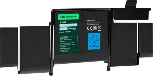 Green Cell Batteri Til Bærbar Pc Tilsvarer: Apple A1582 Litiumpolymer 74.9 Wh Svart AP23WX Green Cell Batteri Til Bærbar Pc Tilsvarer: Apple A1582 Litiumpolymer 74.9 Wh Svart AP23WX