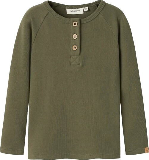 Lil"Atelier Nmmluno Ls Slim Top Lil Khaki green 98