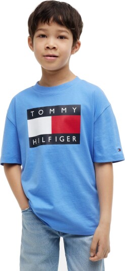 Tommy Hilfiger Heritage Printed Flag T Shirt Blue 128 Tommy Hilfiger Heritage Printed Flag T Shirt Blue 128