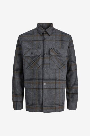 Jack & Jones Junior Overtreksskjorte jprRayle Melange Check Grå Jack & Jones Junior Overtreksskjorte jprRayle Melange Check Grå