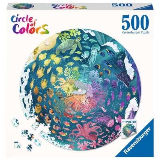 Ravensburger Circle Of Colors Rundt Puslespill 500 Brikker Hav Ravensburger Circle Of Colors Rundt Puslespill 500 Brikker Hav
