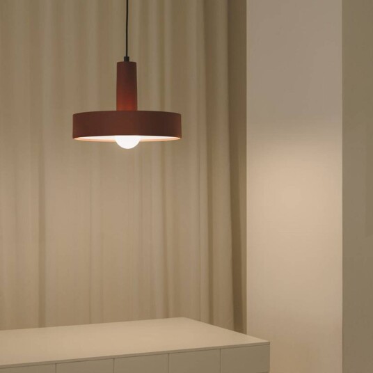 LEDS C4 Pendellampe Keops 1 dimbar Terrakotta Stue / spisestue Aluminium Moderne
