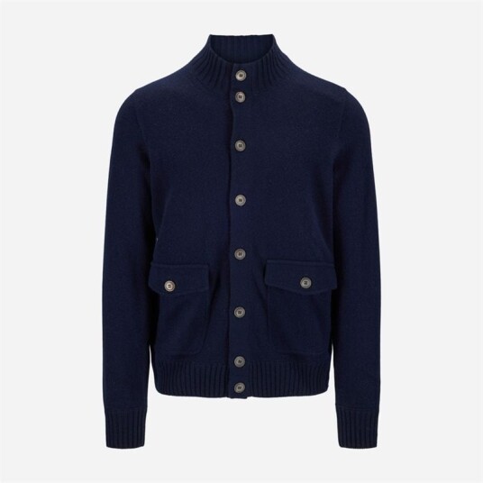 Gran Sasso Cardigan Felted Cashmere - Navy 52 Gran Sasso Cardigan Felted Cashmere - Navy 52